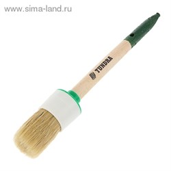 Кисть круглая "TUNDRA basic" натуральная щетина, деревянная ручка №10 (40 мм)   881554 - фото 12258
