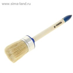 Кисть круглая "TUNDRA comfort" натуральная щетина, деревянная ручка №12 (45 мм) 881565 - фото 12269