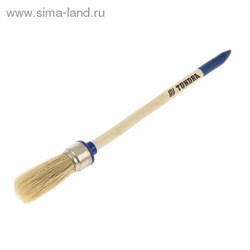 Кисть круглая "TUNDRA comfort" натуральная щетина, деревянная ручка №2 (20 мм) 881560 - фото 12273