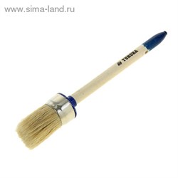 Кисть круглая "TUNDRA comfort" натуральная щетина, деревянная ручка №8 (35 мм) 881563 - фото 12277