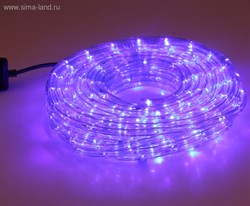 LED шнур 13 мм, круглый, 20 м, чейзинг, LED/м-24-220V, с контролл. 8р, синий - фото 13797