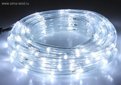 LED шнур 13 мм, круглый, 20 м, чейзинг, LED/м-24-220V, с контролл. 8р, белый - фото 13799