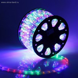 LED шнур 11 мм, круглый, 100 м, фиксинг, 2W-LED/м-24-220V, в компл. набор д/подкл. RGB - фото 13806