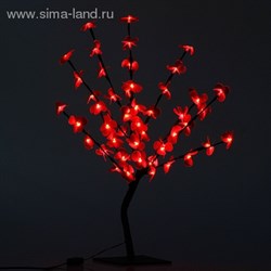 Светодиодный куст улич. 0,65 м, "Цветок сакуры", 50 LED, 220V, фиксинг КРАСНЫЙ - фото 13914