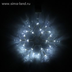 Фигура "Снежинка" d=25 см, пластик, 30 LED, 220V, контрол. 8р. БЕЛЫЙ - фото 13947
