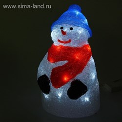 Фигура акрил. "Снеговик" 21х21х29 см, 30 LED, 220V, контроллер 8 режимов, БЕЛЫЙ - фото 14018