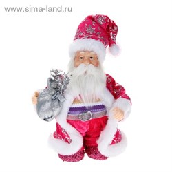 Дед Мороз с мешком в малиновой шубе - фото 14074