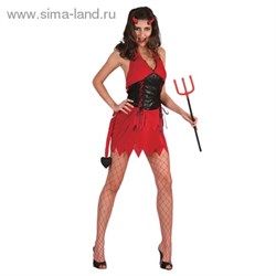 Карнавальный костюм "Дьяволица", 3 предмета: платье, фартук, рога, размер M-L 44-48 - фото 14197