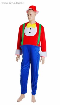 Карнавальный костюм "Клоуна", 2 предмета: комбинезон, шляпа, размер 44-46 - фото 14200