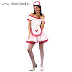Карнавальный костюм "Медсестра", 3 предмета: платье, головной убор, фартук, размер 44-48 (M-L) - фото 14203