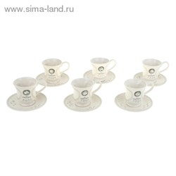 Набор чайный, 12 предметов: чашка 6 шт х 0, 2 л, блюдце 6 шт х 14, 5 см - фото 15157
