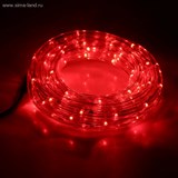 LED шнур 13 мм, круглый, 5 м, чейзинг, LED-24-220V, с контролл. 8р, красный