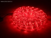 LED шнур 13 мм, круглый, 20 м, чейзинг, LED/м-24-220V, с контролл. 8р, красный