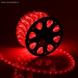 LED шнур 11 мм, круглый, 100 м, фиксинг, 2W-LED/м-24-220V, в компл. набор д/подкл. Красный