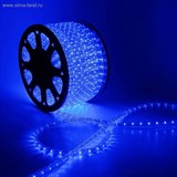 LED шнур 13 мм, круглый, 100 м, фиксинг, 2W-LED/м-36-220V. в компл. набор д/подкл. Синий