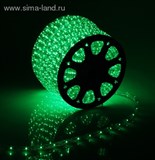 LED шнур 11х18 мм, квадратн, 100 м, чейзинг, 3W-LED/м-36-220V в компл. набор д/подкл. Зелен.