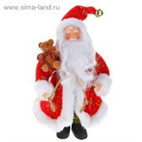 Дед Мороз с мишкой в красной шубе