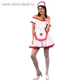Карнавальный костюм "Медсестра", 4 предмета: платье, головной убор, пояс, подъюбник, р-р 44-48 (M-L)