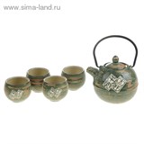 Набор для чайной церемонии 5 предметов "Знатность" зеленый (чайник 800 мл, чашка 70 мл)