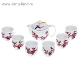 Набор для чайной церемонии 7 предметов "Сакура" (чайник 400 мл, чашка 70 мл)