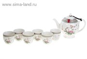 Набор для чайной церемонии 7 предметов "Цветок" (чайник 800 мл, чашка 70 мл)