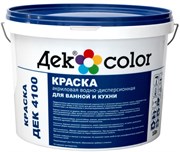 "Дек Сolor", ВД-Краска для ванной и кухни белая мат. ДЕК-4100А (5л)