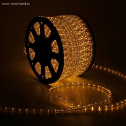 LED шнур 13 мм, круглый, 100 м, фиксинг, 2W-LED/м-36-220V. в компл. набор д/подкл. Желтый - фото 13811