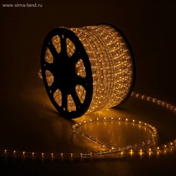 LED шнур 13 мм, круглый, 100 м, чейзинг, 3W-LED/м-36-220V. в компл. набор д/подкл. Желтый - фото 13813