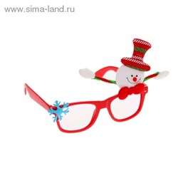 Карнавальные очки Новый год "Снеговичек" с ручками - фото 14157