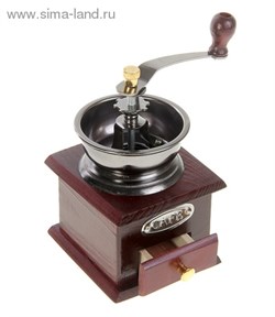 Кофемолка с ручкой "Красное дерево", 9,5*16 см - фото 15241