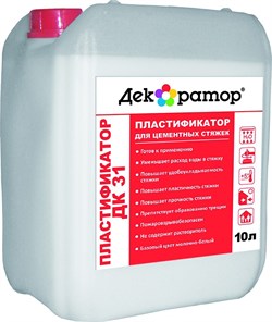 Декоратор пластификатор в-д с армир. волокнами "Теплый пол" ДК 30 (12кг/10л) - фото 7193