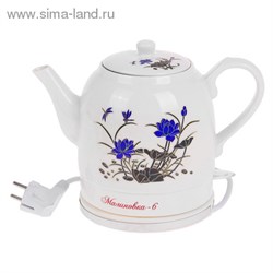 Чайник Великие реки Малиновка-6 керамический, терм. рисунок,1200 Вт, общий объем 1,5л 1015322 - фото 7645