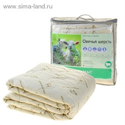 Одеяло Адамас всесез. Овечья шерсть 140*205 ± 5 см, чехол тик, 300гр/м  1075371 - фото 7851