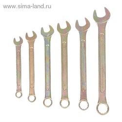 Набор ключей комбинированных "TUNDRA basic" , холдер, желтый цинк, 6 шт, 8-17 мм 878109 - фото 8551