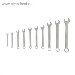 Набор ключей комбинированных "TUNDRA premium", CrV, холодный штамп, сумка, матовый, 10 шт. 6-22 мм - фото 8565