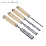 Набор стамесок-долот "TUNDRA basic" деревянная рукоятка, 4 шт, 6-12-18-24 мм 1002754