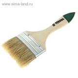 Кисть плоская "TUNDRA basic" натуральная щетина, деревянная ручка 3" (75 мм) 881513