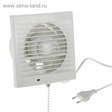 Вентилятор осевой d120 mm, (220 В, 15 Вт, 180 м3/ч, 34 Ра ) с кабелем и выключателем 857031