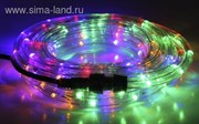 LED шнур 13 мм, круглый, 5 м, чейзинг, LED/м-24-220V, с контролл. 8р, мульти