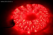 LED шнур 13 мм, круглый, 10 м, чейзинг, LED/м-24-220V, с контролл. 8р, красный