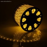 LED шнур 11 мм, круглый, 100 м, фиксинг, 2W-LED/м-24-220V, в компл. набор д/подкл. Желтый