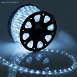 LED шнур 11 мм, круглый, 100 м, фиксинг, 2W-LED/м-24-220V, в компл. набор д/подкл. Белый