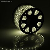 LED шнур 11 мм, круглый, 100 м, фиксинг, 2W-LED/м-24-220V в компл. набор д/подкл. Тепл. Бел.