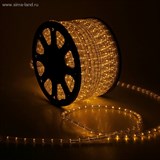 LED шнур 13 мм, круглый, 100 м, фиксинг, 2W-LED/м-36-220V. в компл. набор д/подкл. Желтый