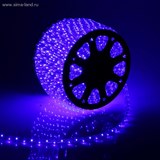 LED шнур 11х18 мм, квадратн., 100 м, чейзинг, 3W-LED/м-36-220V в компл. набор д/подкл. Синий