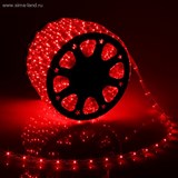 LED шнур 11х18 мм, квадратн, 100 м, чейзинг, 3W-LED/м-36-220V в компл. набор д/подкл. Красн.
