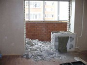 Снос бетонных стен (межкомнатных перегородок толщиной до 8 см)