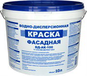 ВД-Краска фасадная для наружных и внутр. работ белая ВД-АК-100 (10л) База 3