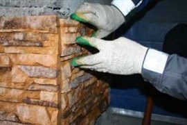 Монтаж иск. камня без заполнения швов