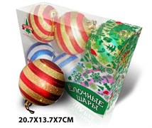 Новогоднее украшение "Шары" 6 штук